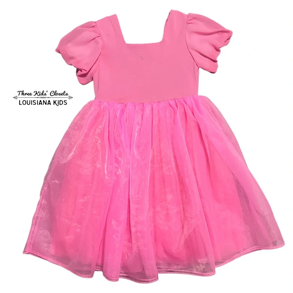 Holly & Bloom 10Y Pink Puff Sleeve Dress